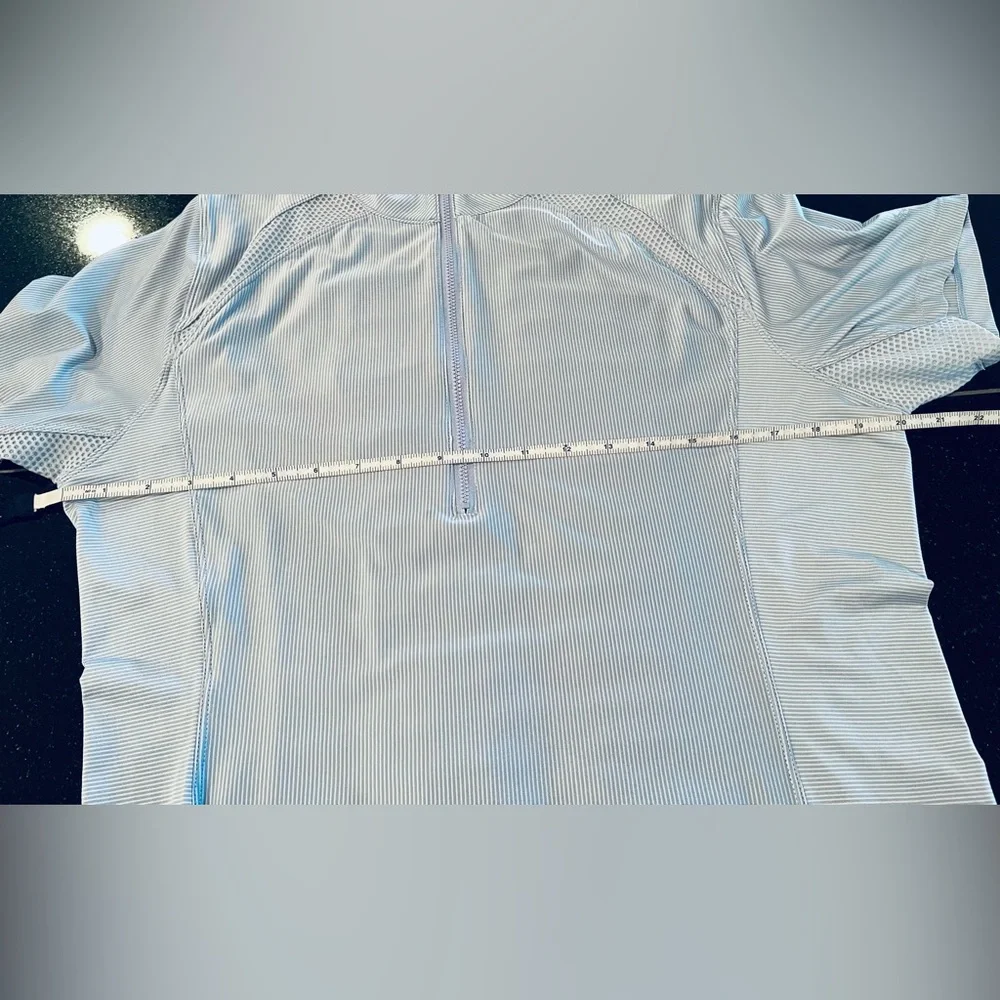 Goode Rider Perfect Sport Shirt 1/4 Zip mock Neck light Blue SZ. XLG equestrian - Picture 8 of 16